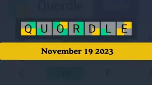 Quordle Daily Sequence Answer Today November 19 2023