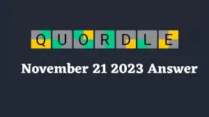 Quordle Daily Sequence Answer Today November 21 2023