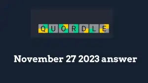 Quordle Daily Sequence Answer Today November 27 2023