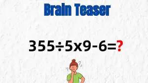 Solve the Math Puzzle Equation 355÷5x9-6