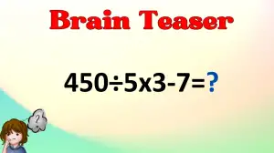 Solve This Math Problem Equation 450÷5x3-7