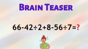 Solve This Math Problem Equation 66-42÷2+8-56÷7