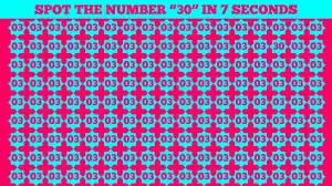 Test Visual Acuity: If you have Eagle Eyes Find the Number 30 among 03 in 12 Secs