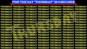 Test Visual Acuity: Only 4k Vision People can Find the Word Thursday in 8 Secs