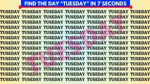 Thinking Test: If you have 50/50 Vision Find the Word Tuesday in 7 Secs