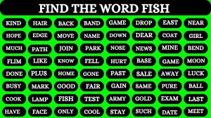 Thinking Test: If you have 50/50 Vision Find the Word FISH in 09 Secs