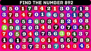 Visual Test: Only A Human With 360 Vision Can Spot the Number 892 in 15 Secs