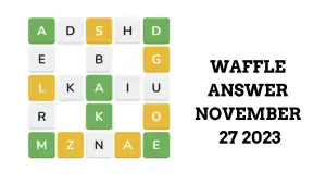 Waffle Answer Today November 27 2023, Daily Waffle #675 Game Hints and Solution