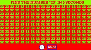 Only High IQ Geniuses can Find the Hidden Number 23 among 32 in 8 Secs. Can You?