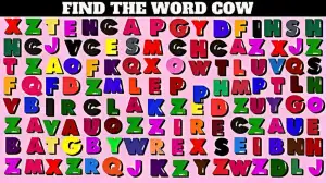 Only the 1% attentive can spot the hidden Word Cow in this picture within 7 seconds