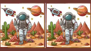 Only the most observant can spot 3 differences between the Astronaut pictures in 12 seconds