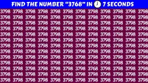 Optical Illusion Eye Test: Only the Quickest and Sharpest Minds Can Find the Hidden 3768 in 7 Seconds!