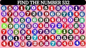 Puzzle Test for You IQ: Only a Smart Brain Can Spot Number 532 Within 10 Secs!