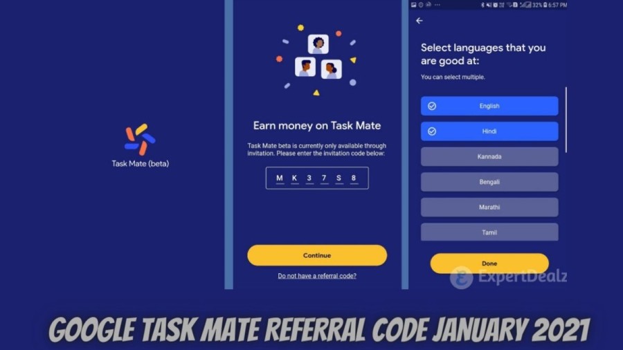 Google Task Mate Referral Code India: How To Get Google Task Mate Referral Code / Invitation Code In India 2021?