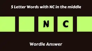 5 Letter Words with NC in the middle All Words List