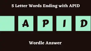 5 Letter Words Ending with APID All Words List