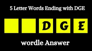 5 Letter Words Ending with DGE All Words List