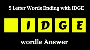 5 Letter Words Ending with IDGE All Words List