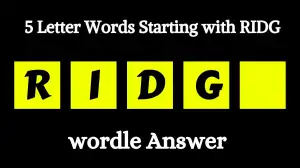 5 Letter Words Starting with RIDG All Words List