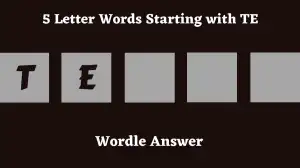 5 Letter Words Starting with TE All Words List