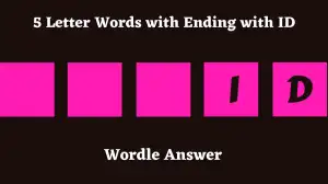 5 Letter Words with Ending with ID All Words List