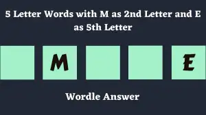 5 Letter Words with M as 2nd Letter and E as 5th Letter All Words List