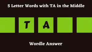 5 Letter Words with TA in the Middle All Words List