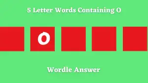 5 Letter Words Containing O All Words List