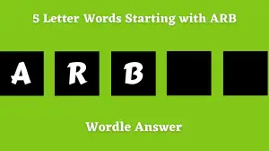 5 Letter Words Starting with ARB All Words List