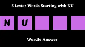 5 Letter Words Starting with NU All Words List