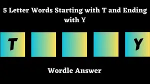 5 Letter Words Starting with T and Ending with Y All Words List