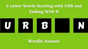 5 Letter Words Starting with URB and Ending With N All Words List