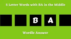 5 Letter Words with BA in the Middle All Words List