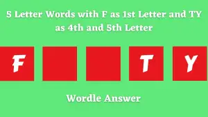 5 Letter Words with F as 1st Letter and TY as 4th and 5th Letter All Words List