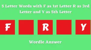 5 Letter Words with F as 1st Letter R as 3rd Letter and Y as 5th Letter All Words List