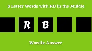 5 Letter Words with RB in the Middle All Words List