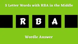 5 Letter Words with RBA in the Middle All Words List