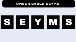 Unscramble SEYMS Jumble Word Today