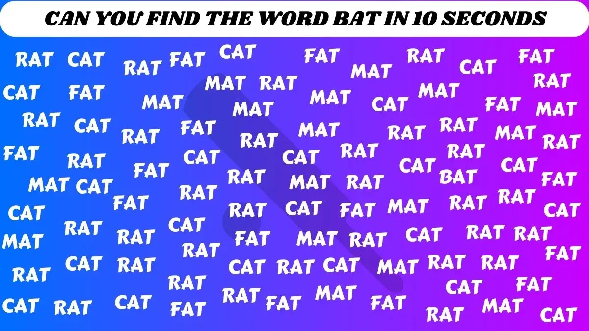 Brain Teaser for Geniuses: Only 2% of People Can Spot the Word Bat in This Image Within 10 Seconds