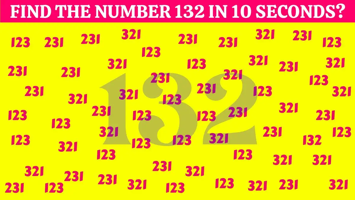 Number Illusion Brain Test: Only 20/20 HD Vision Can Spot the Hidden Number 132 in 10 Seconds