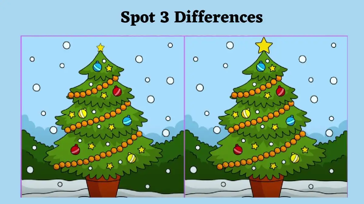 Only True Observers Will Be Able to Spot 3 Differences in The Christmas Tree Picture Within 10 Seconds