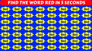 Optical Illusion Brain Test: Only 1% Highly Observational People Can Spot The Word Red among Bed In 5 Seconds!