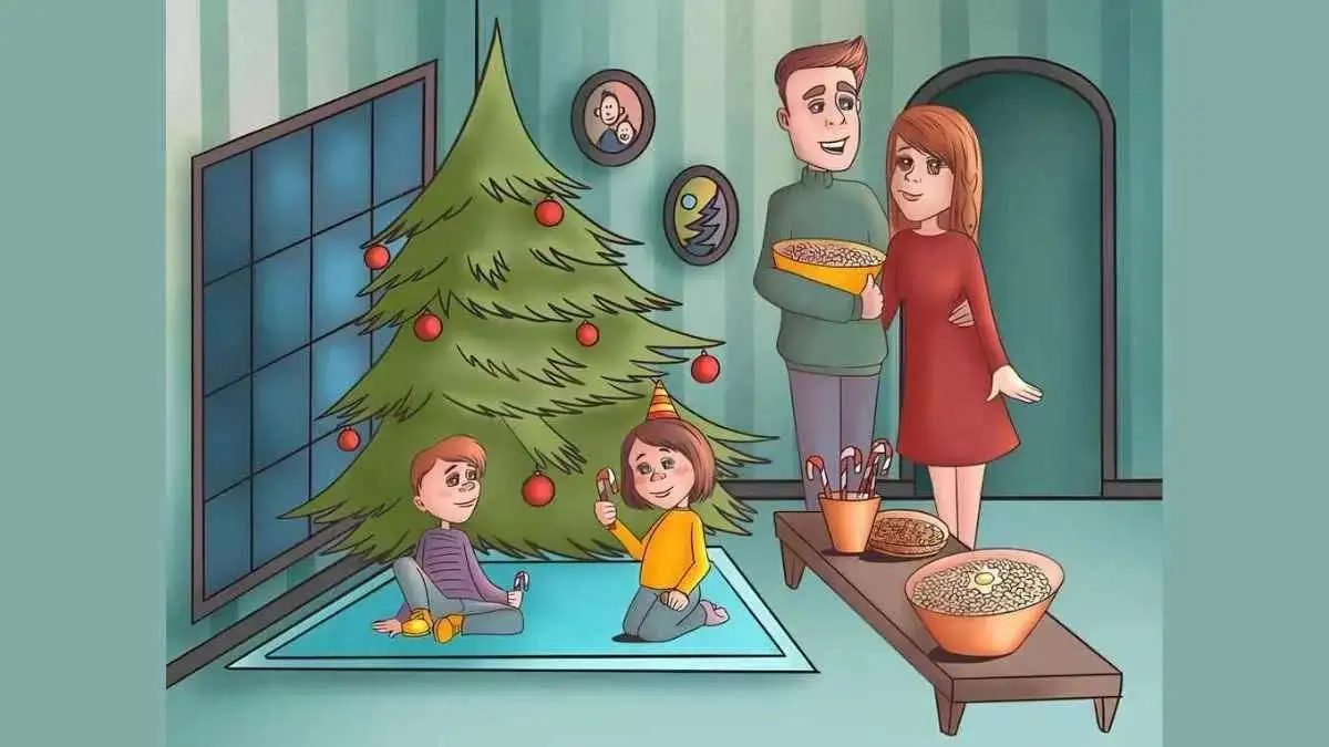 Optical Illusion Eye Test: Only 1% Can Spot The Hidden Glove In the Christmas Hall Picture within 7 secs!