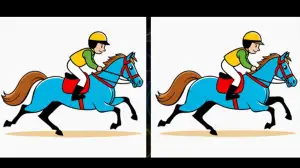 Optical Illusion Spot the Difference Picture Puzzle: Only 1% can spot 3 differences in the Horse Rider Pictures within 12 seconds