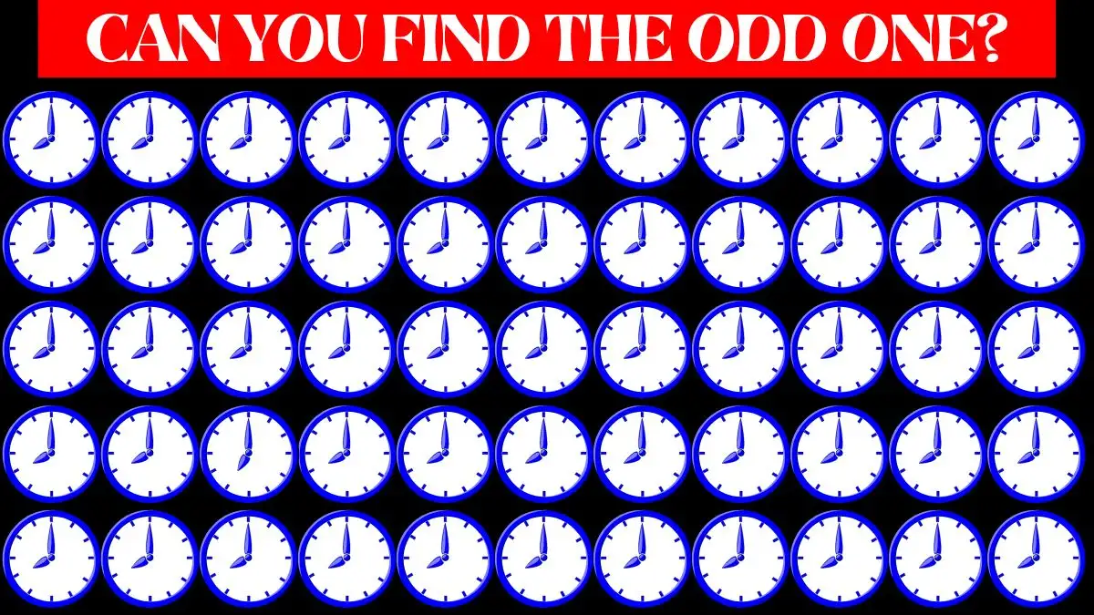 Optical Illusion Visual Test: You have X-Ray vision if you can spot the Odd Clock in 6 Secs