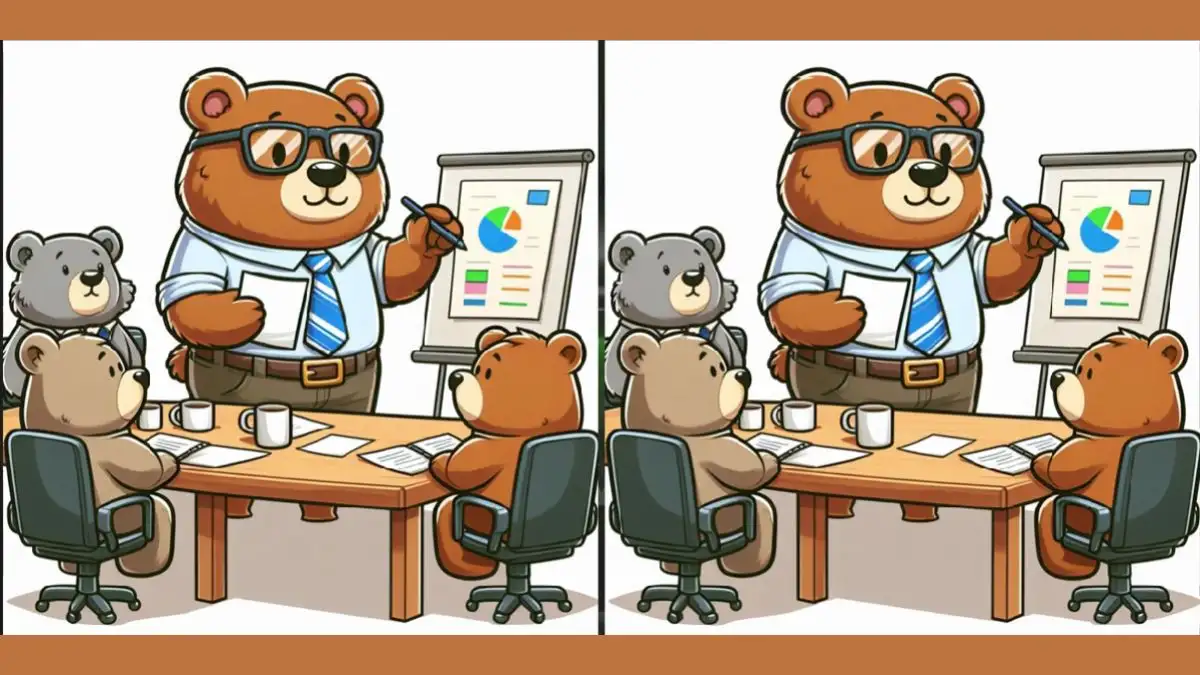 Spot the Difference Picture Puzzle: Only high-definition eyes Can Spot the 3 differences in the Bears Classroom Picture in 18 Secs