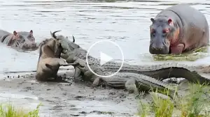 Viral Video: Watch How the Hippos Protects Wildebeest From Crocodiles