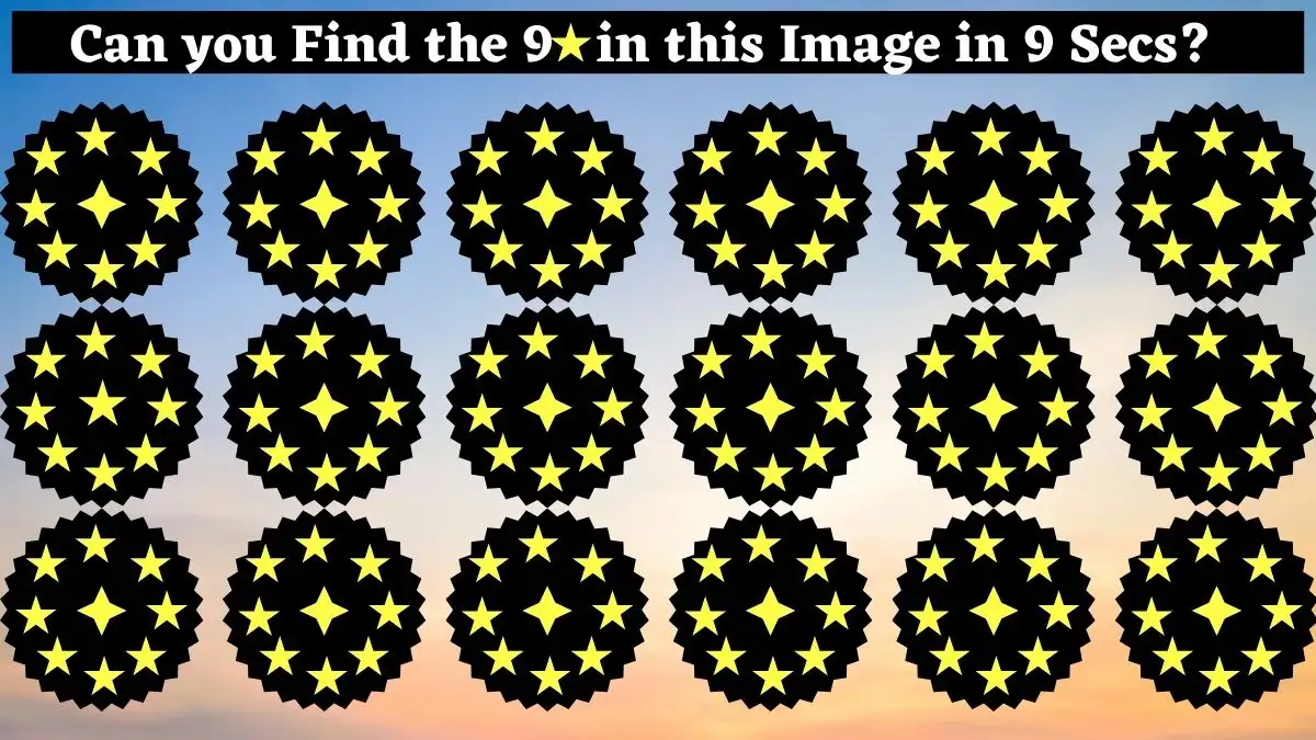 Brain Teaser Eye Test:  People with 50/50 eye power can find the 9 Star in this Image in 9 seconds!