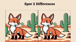 Brain Teaser Spot the Difference Picture Puzzle Game: Only geniuses can spot 3 differences in this Fox Picture in 12 Secs