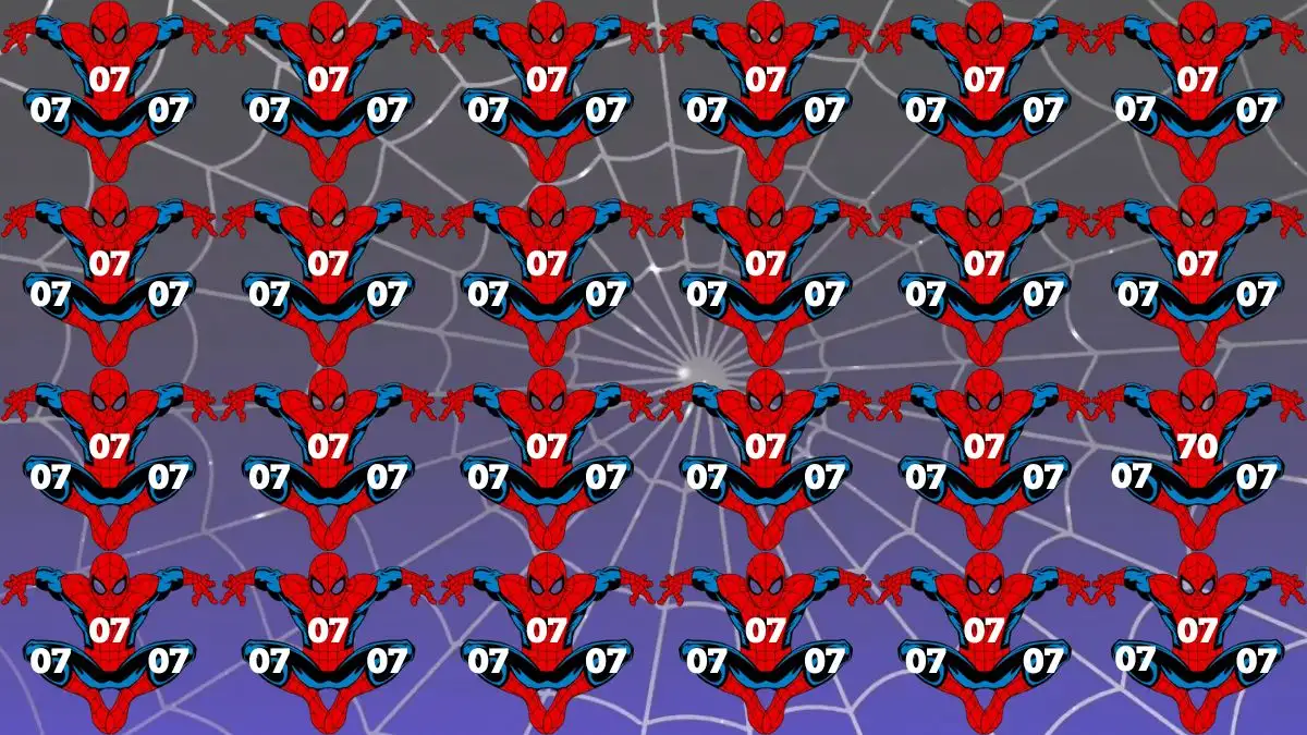 Genius IQ Test: Use Your Brain Power To Find The Number 07 among 70 in this Spider Image in 9 Secs